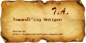 Tomanóczy Antigon névjegykártya
